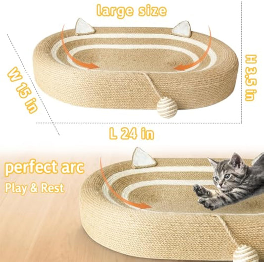 PelosettinShop 3-in-1 Sisal Cat Scratcher Bed