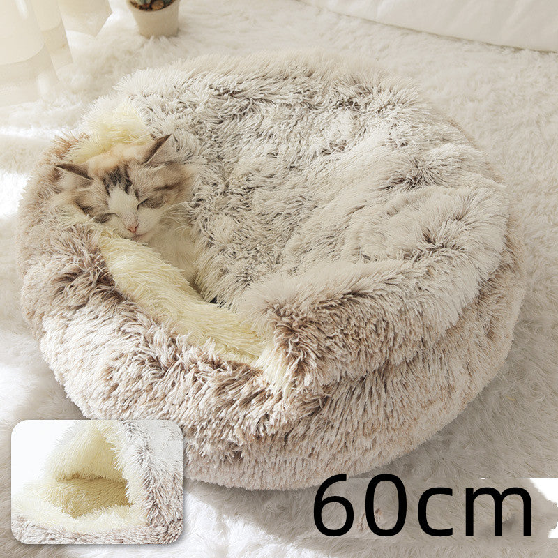 PelosettiShop 2-in-1 plush dog cat winter bed house