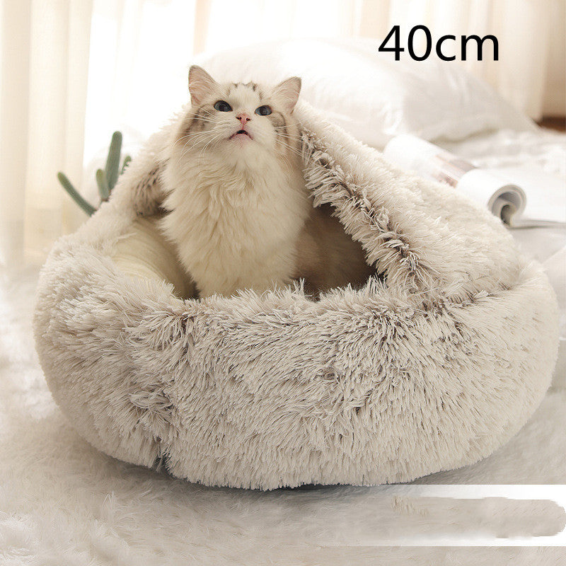 PelosettiShop 2-in-1 plush dog cat winter bed house