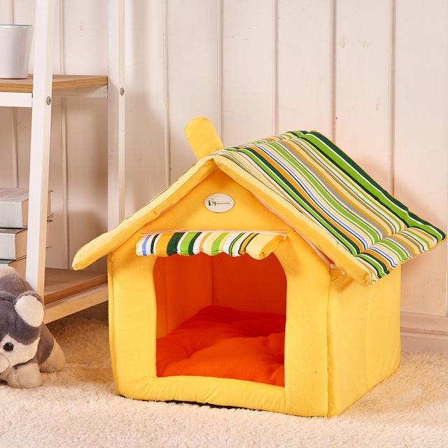 PelosettinShop Striped Removable Cover Dog and Cat Bed