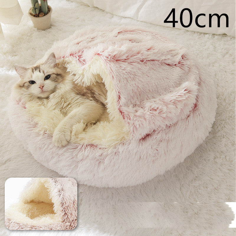 PelosettiShop 2-in-1 plush dog cat winter bed house