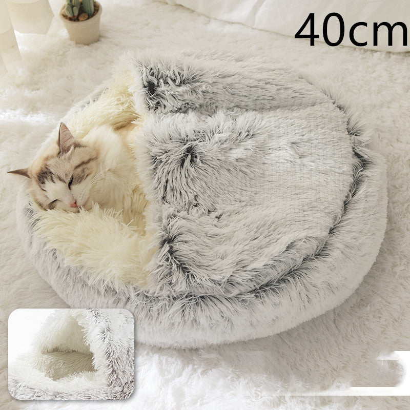 PelosettiShop 2-in-1 plush dog cat winter bed house