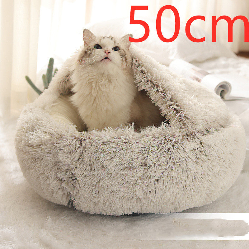 PelosettiShop 2-in-1 plush dog cat winter bed house