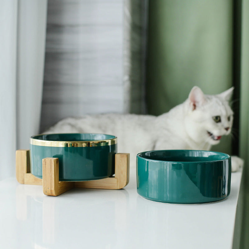 PelosettinShop Premium Ceramic Cat Food Bowl