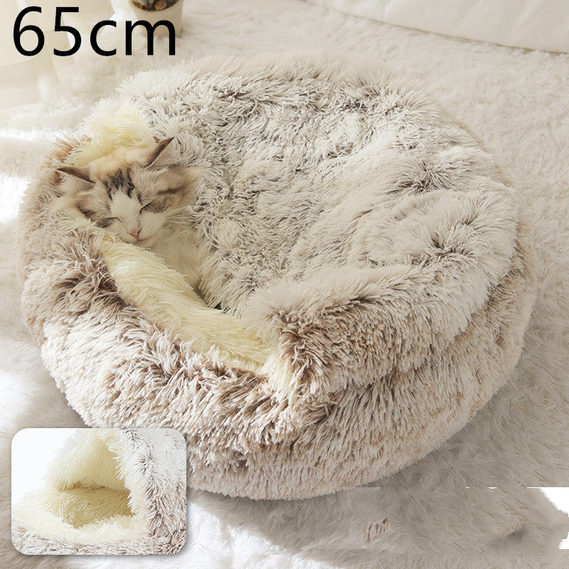 PelosettiShop 2-in-1 plush dog cat winter bed house