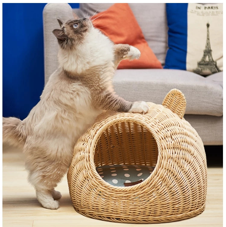 PelosettinShop Rattan Cat Litter Box Eco-Friendly