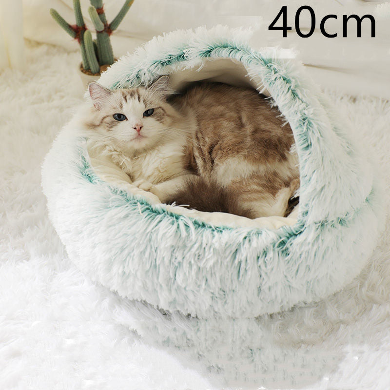 PelosettiShop 2-in-1 plush dog cat winter bed house