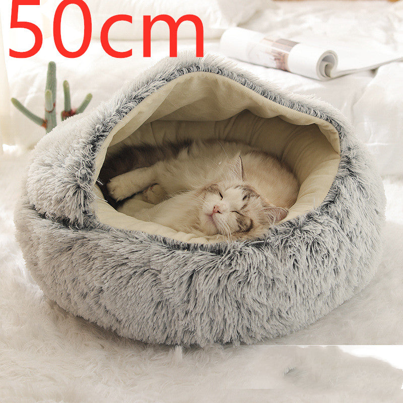 PelosettiShop 2-in-1 plush dog cat winter bed house