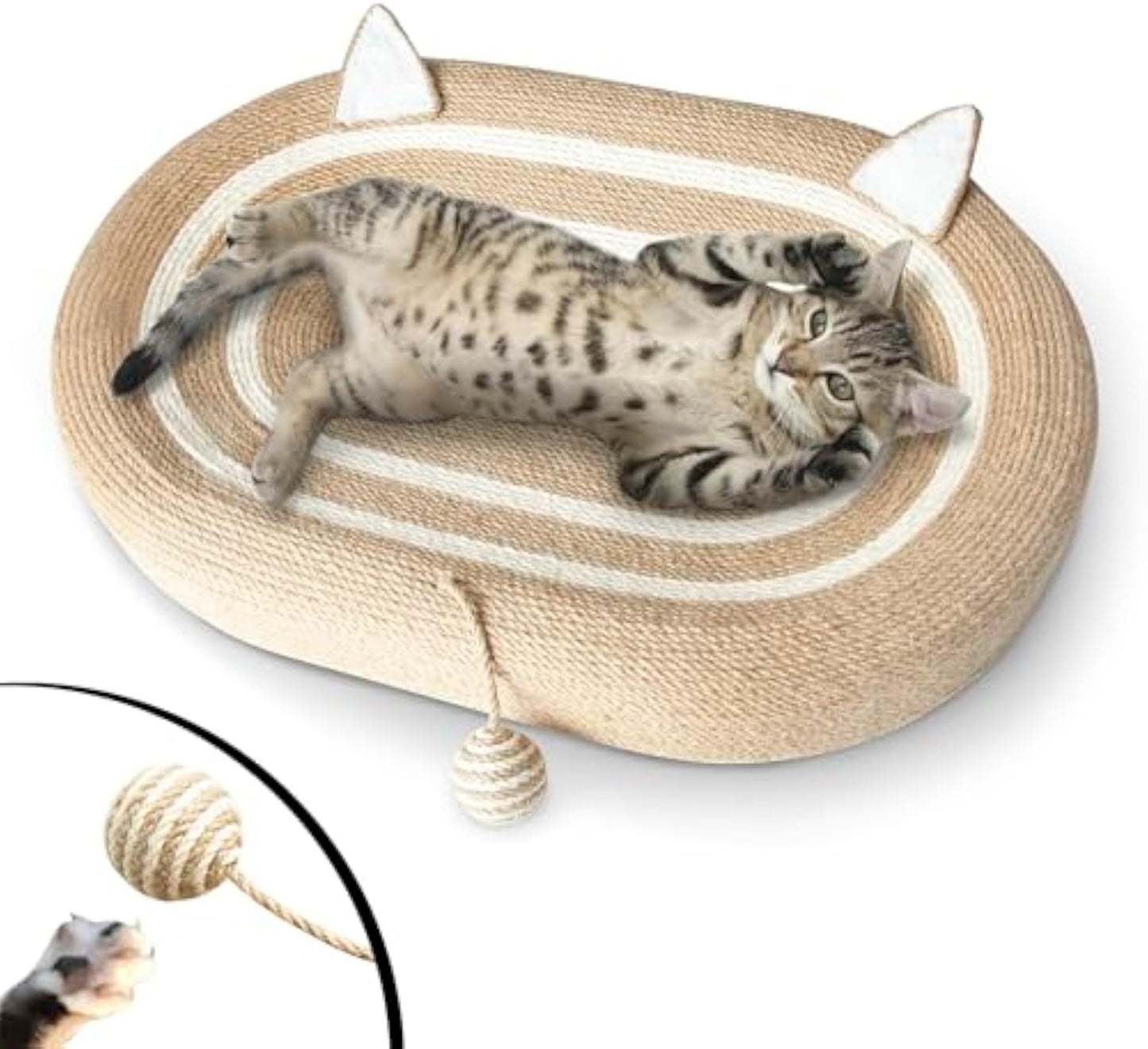 PelosettinShop 3-in-1 Sisal Cat Scratcher Bed