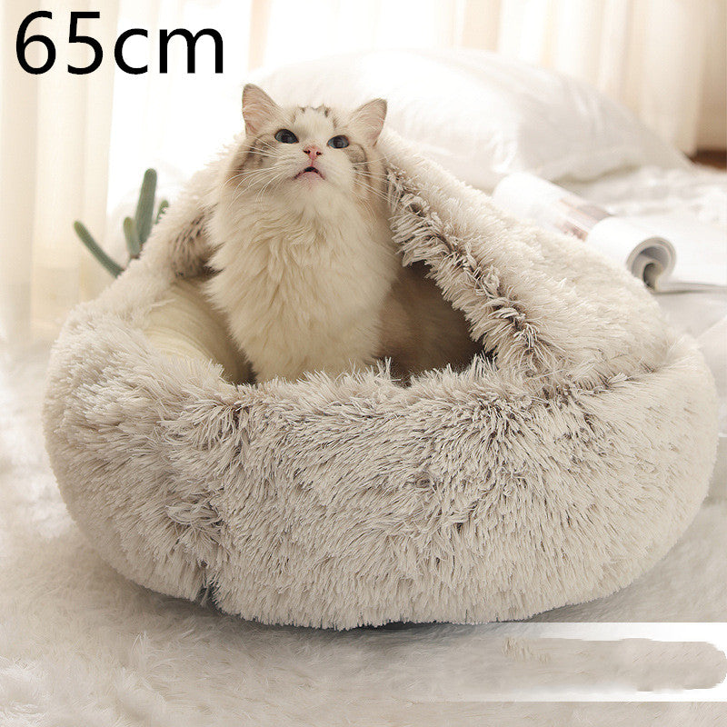 PelosettiShop 2-in-1 plush dog cat winter bed house