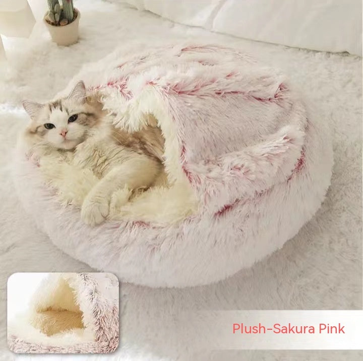 PelosettiShop 2-in-1 plush dog cat winter bed house