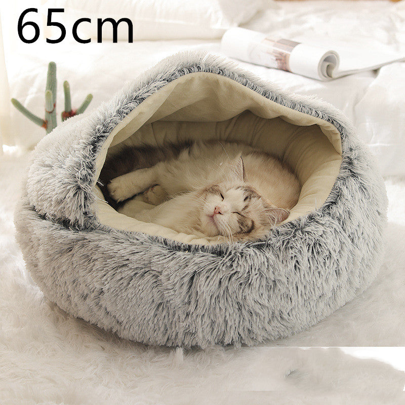 PelosettiShop 2-in-1 plush dog cat winter bed house