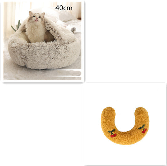 PelosettiShop 2-in-1 plush dog cat winter bed house