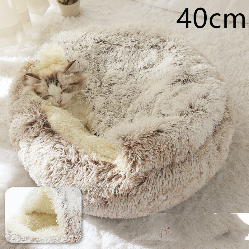 PelosettiShop 2-in-1 plush dog cat winter bed house