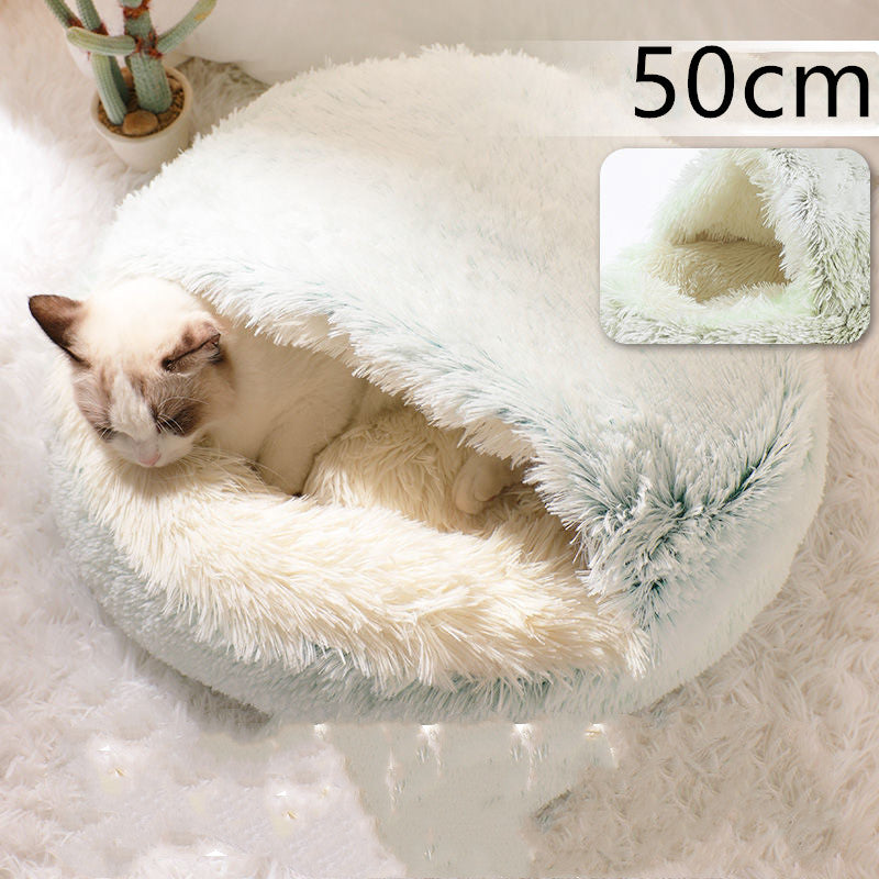 PelosettiShop 2-in-1 plush dog cat winter bed house