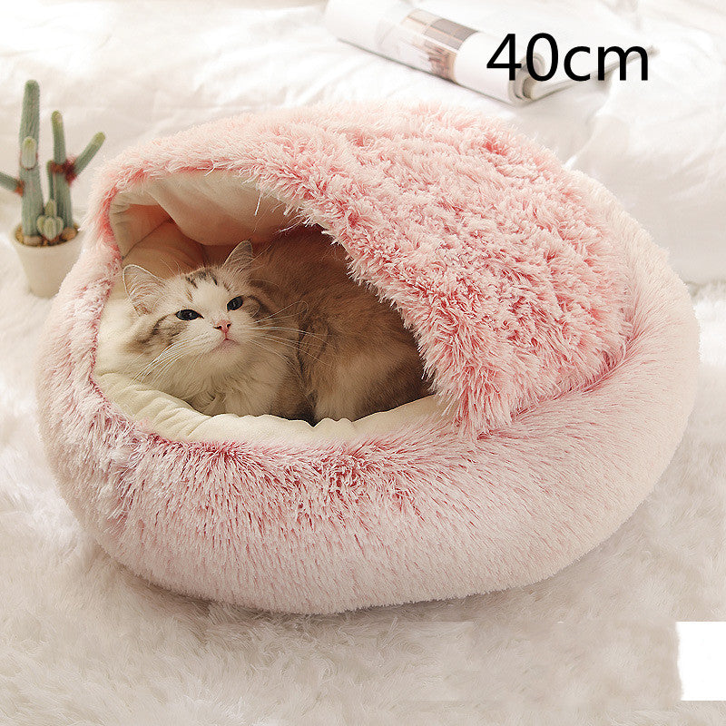 PelosettiShop 2-in-1 plush dog cat winter bed house
