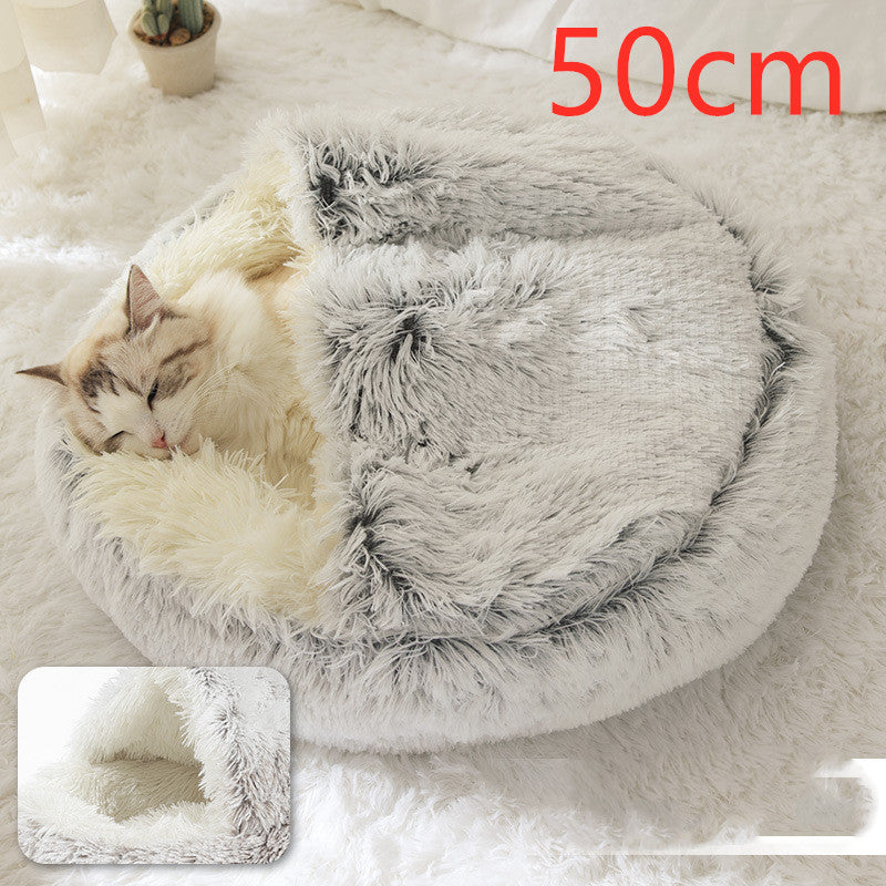 PelosettiShop 2-in-1 plush dog cat winter bed house