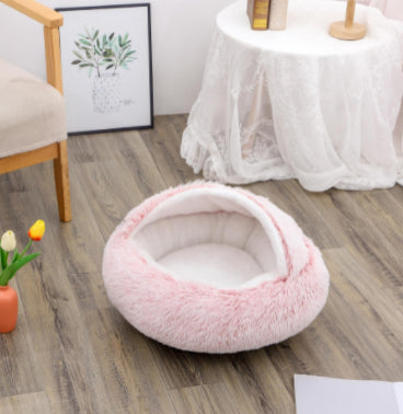 PelosettiShop 2-in-1 plush dog cat winter bed house