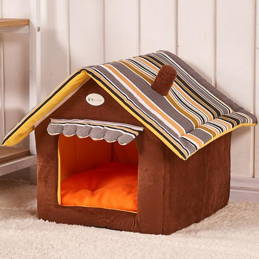 PelosettinShop Striped Removable Cover Dog and Cat Bed