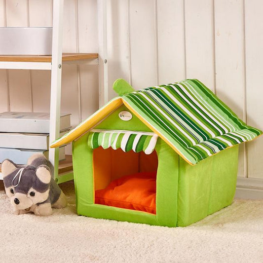 PelosettinShop Striped Removable Cover Dog and Cat Bed