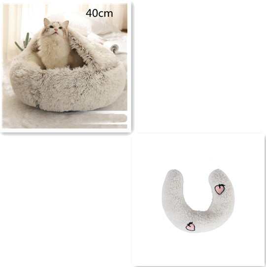 PelosettiShop 2-in-1 plush dog cat winter bed house