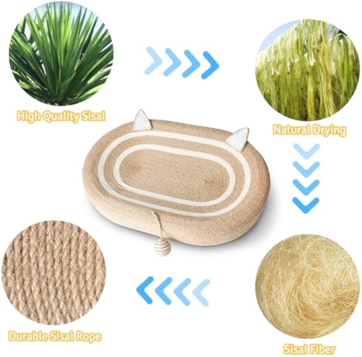 PelosettinShop 3-in-1 Sisal Cat Scratcher Bed