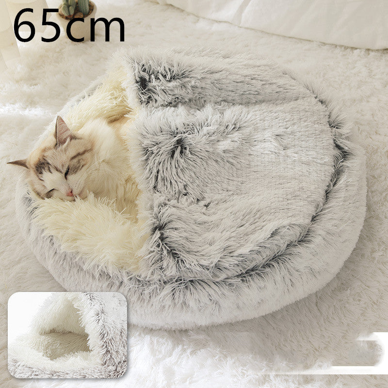 PelosettiShop 2-in-1 plush dog cat winter bed house
