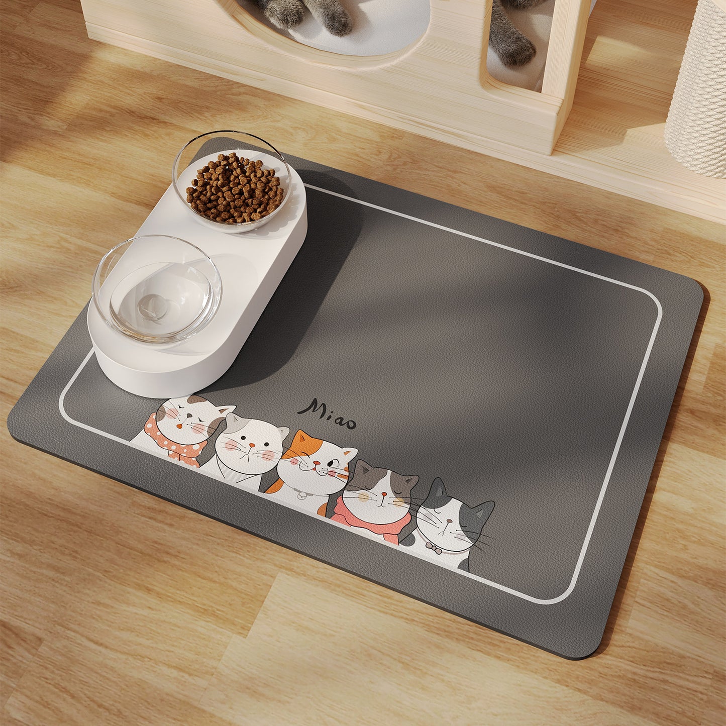 PelosettiShop minimalist water absorbing non slip pet feeding mat