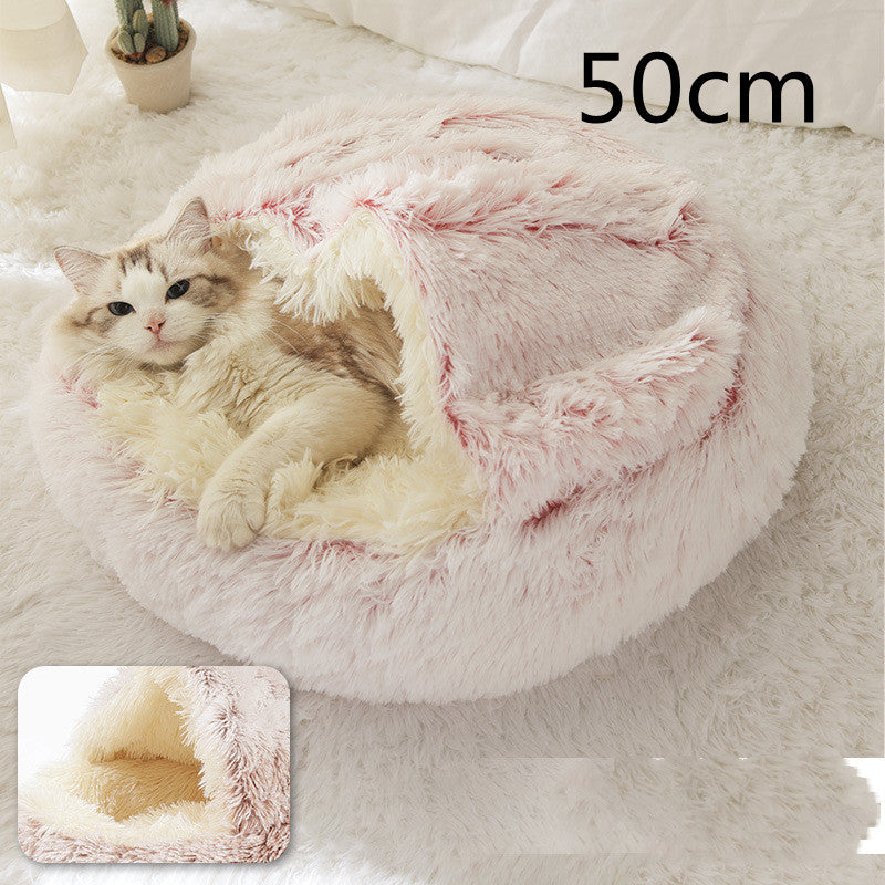 PelosettiShop 2-in-1 plush dog cat winter bed house