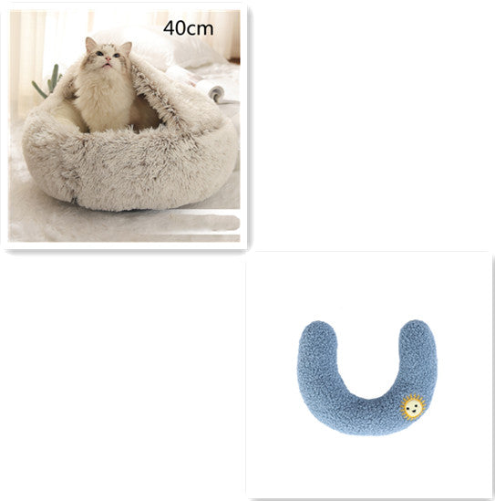 PelosettiShop 2-in-1 plush dog cat winter bed house