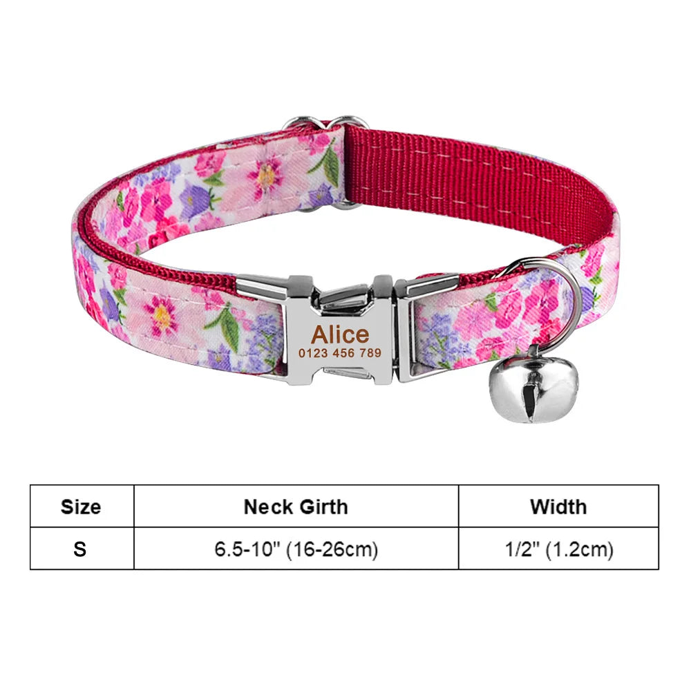 PelosettiShop collare personalizzabile in nylon con targhetta per gatti