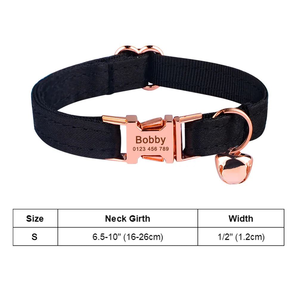 PelosettiShop collare personalizzabile in nylon con targhetta per gatti