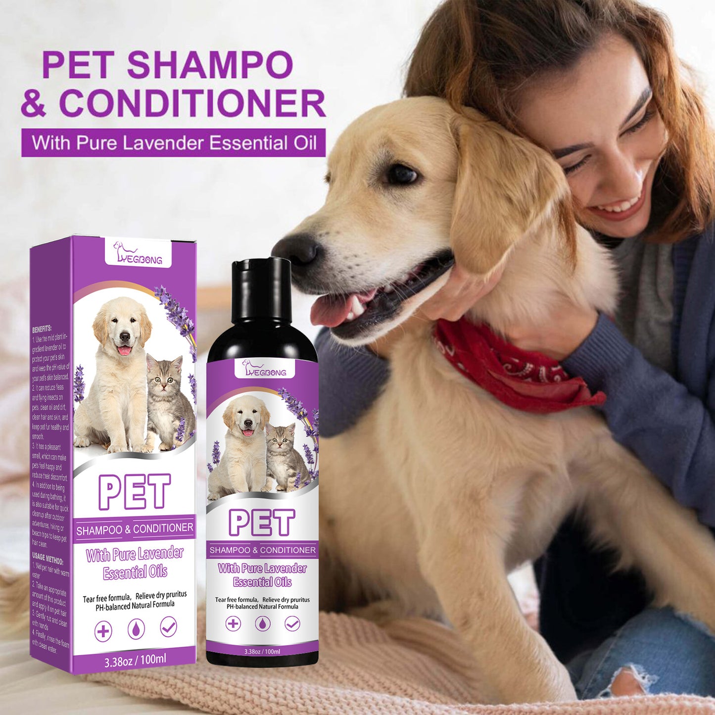 PelosettiShop pet shampoo relieve itching soft non-knotted hair