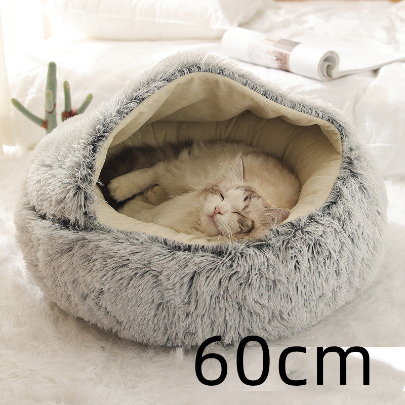 PelosettiShop 2-in-1 plush dog cat winter bed house