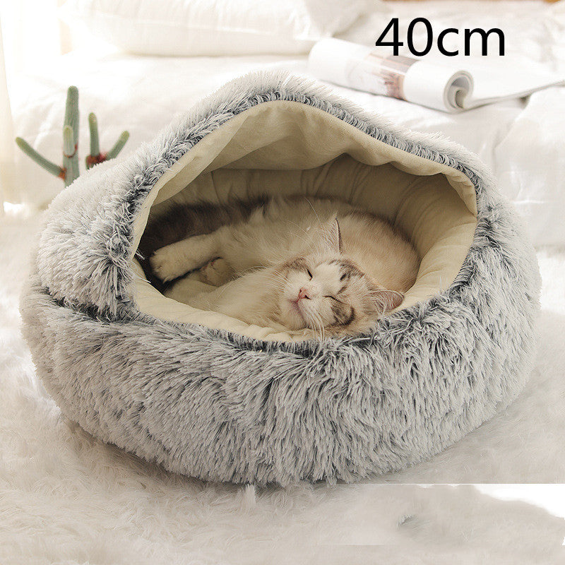 PelosettiShop 2-in-1 plush dog cat winter bed house