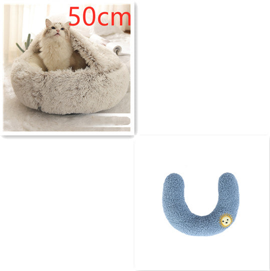 PelosettiShop 2-in-1 plush dog cat winter bed house