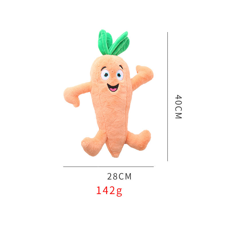 PelosettiShop plush vegetable squeaky chew dog toy