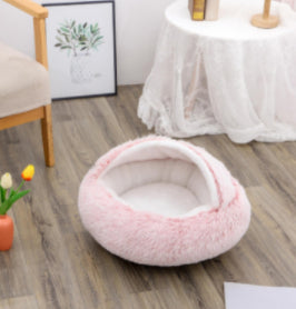 PelosettiShop 2-in-1 plush dog cat winter bed house