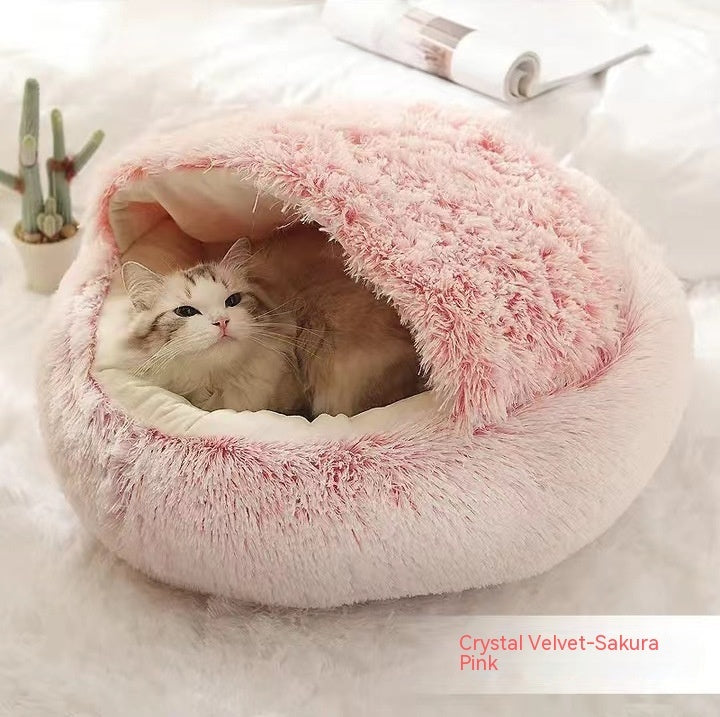 PelosettiShop 2-in-1 plush dog cat winter bed house