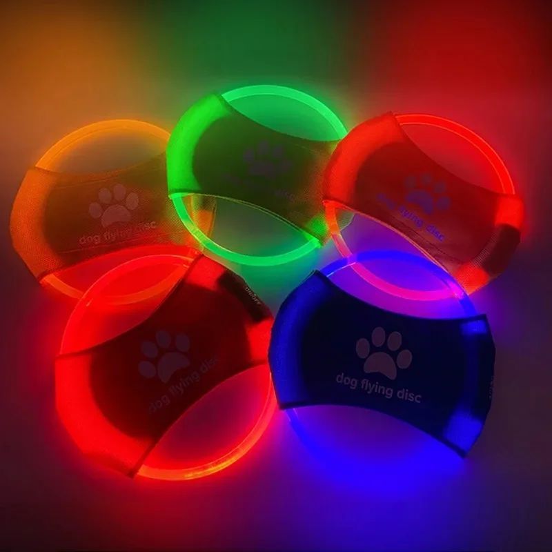 Dog Flying Discs Light Glowing LED LuminousTrainning Interactive Toys Game Flying Discs Dog Toy Pet Dog Accessories