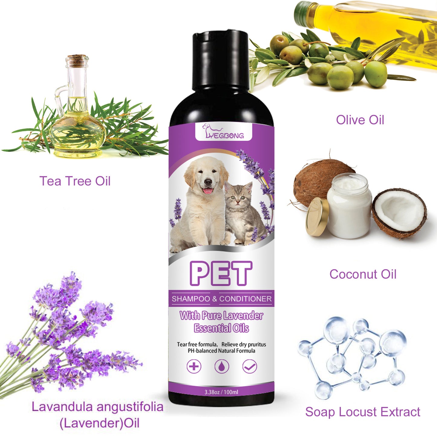 PelosettiShop pet shampoo relieve itching soft non-knotted hair