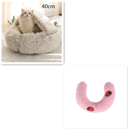 PelosettiShop 2-in-1 plush dog cat winter bed house