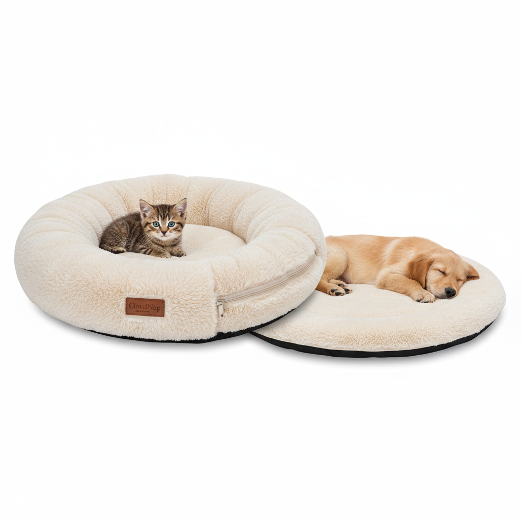 Cuccia 2-in-1 in peluche invernale per cani e gatti
